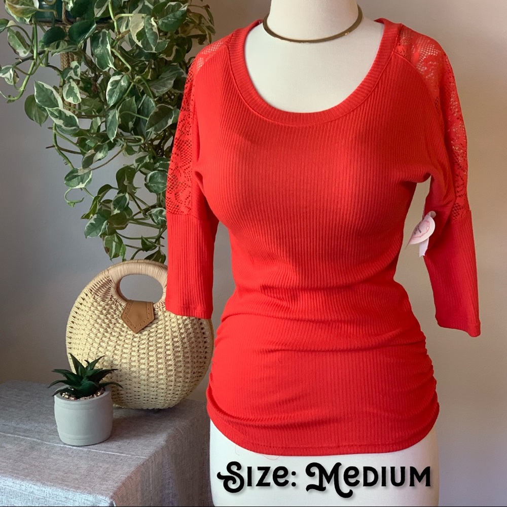 Top with Lace Arms and Upper Back